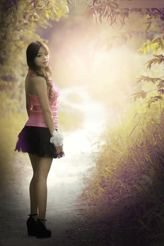 在ps中调出公园女孩秋季暖色效果的步骤