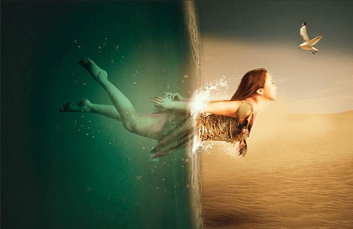 怎么样在PS中合成水底穿越的唯美场景?