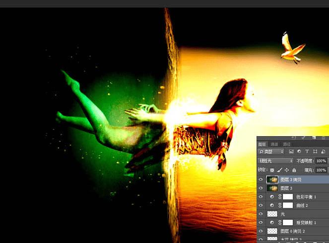 怎么样在PS中合成水底穿越的唯美场景?