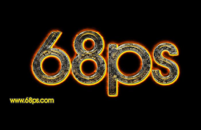 如何在ps中制作碎火花发光字?