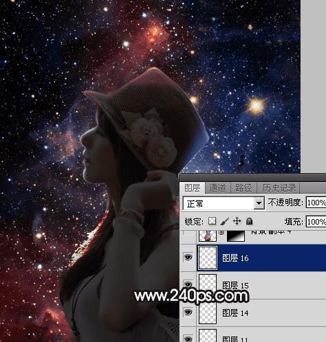 怎么样使用ps打造星空人物剪影效果?