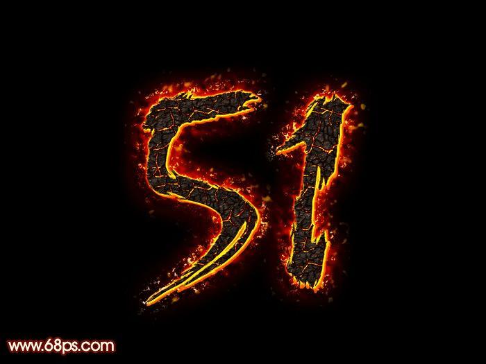 如何使用ps设计制作非常酷的裂纹火焰字?