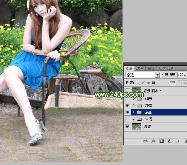 怎么样使用ps快速去掉人物前面碍眼的椅子?