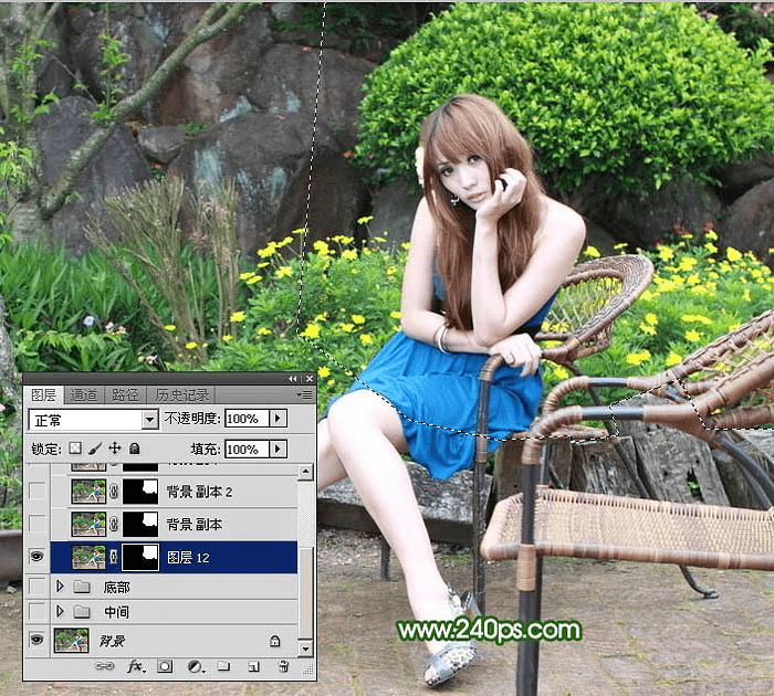 怎么样使用ps快速去掉人物前面碍眼的椅子?