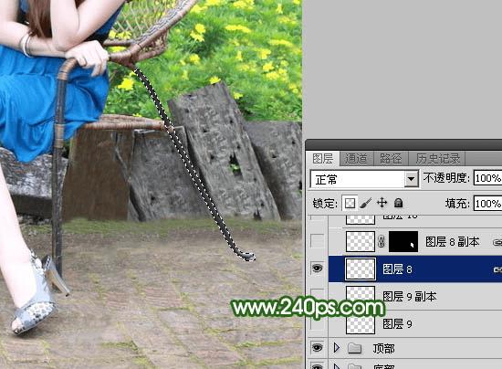 怎么样使用ps快速去掉人物前面碍眼的椅子?