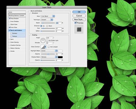 怎么样使用ps制作绿色叶片字?