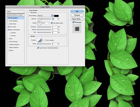 怎么样使用ps制作绿色叶片字?