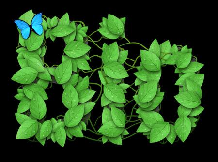 怎么样使用ps制作绿色叶片字?