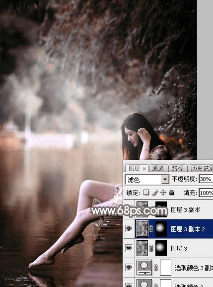 怎么样在ps中为湖景图片打造出唯美的红褐色效果?