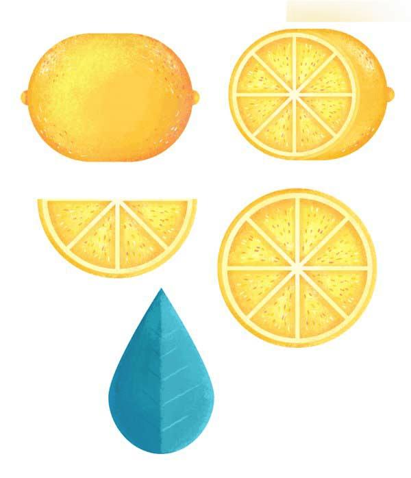 在ps中合成柠檬杯插画的办法