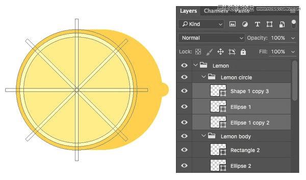 在ps中合成柠檬杯插画的办法
