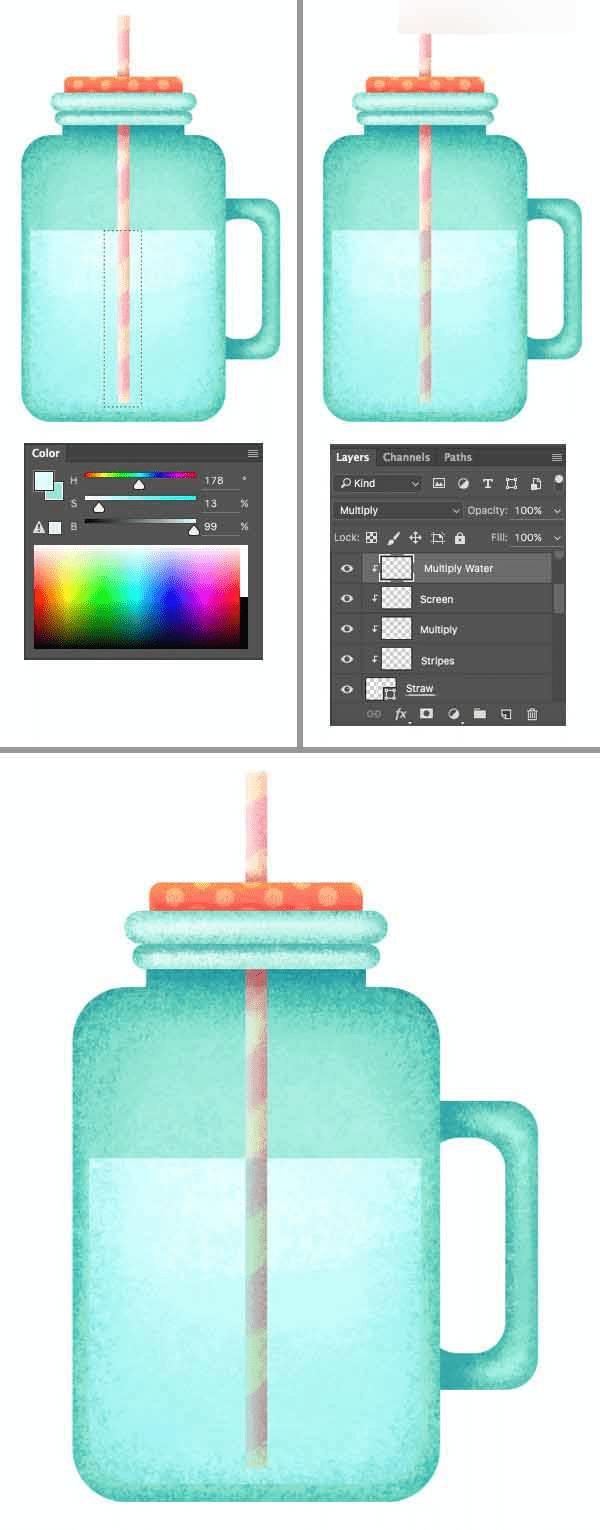在ps中合成柠檬杯插画的办法