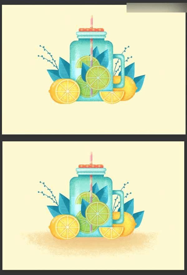 在ps中合成柠檬杯插画的办法