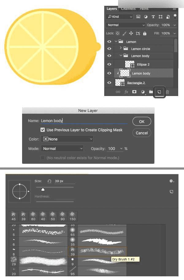 在ps中合成柠檬杯插画的办法
