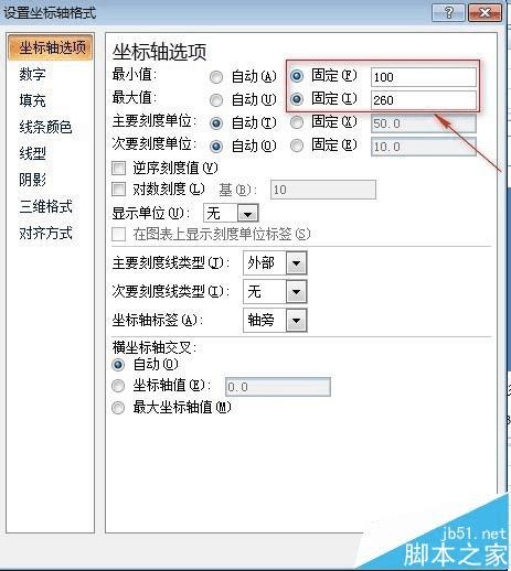 自定义设置EXCEL坐标轴的步骤