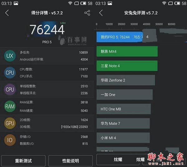 魅蓝note3和魅族PRO5的不同点