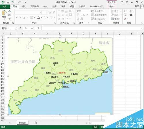 如何使用excel制作手绘地图?