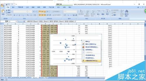 在excel表格中制作散点图并删除坐标的步骤