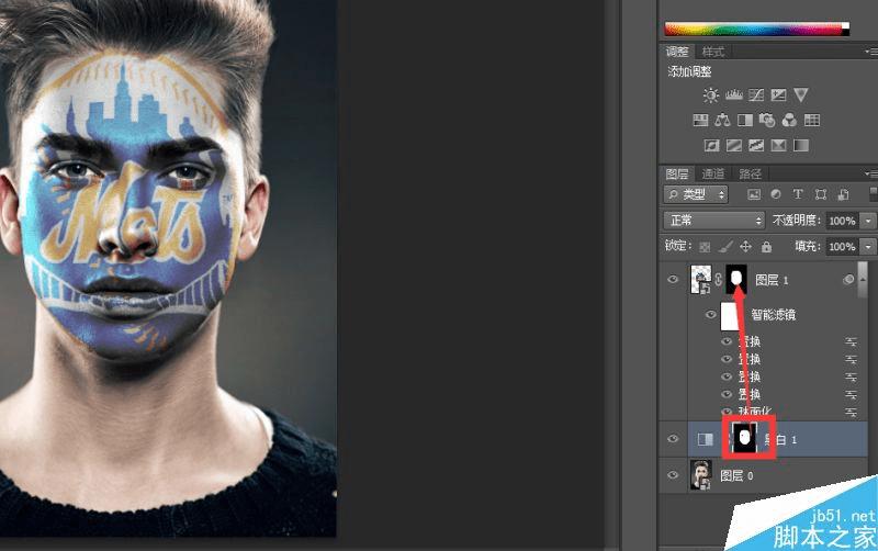 如何在PS中将图片合成人脸彩绘效果?
