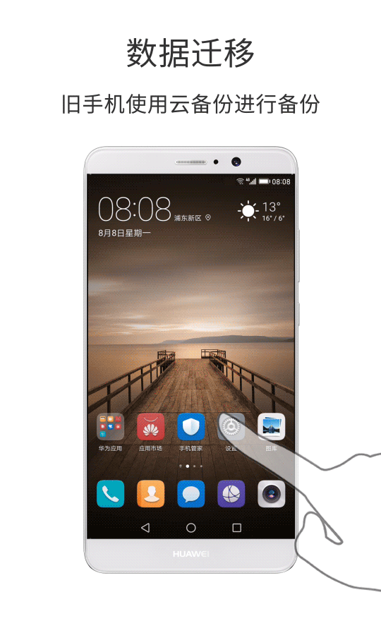 给华为手机数据迁移的方法