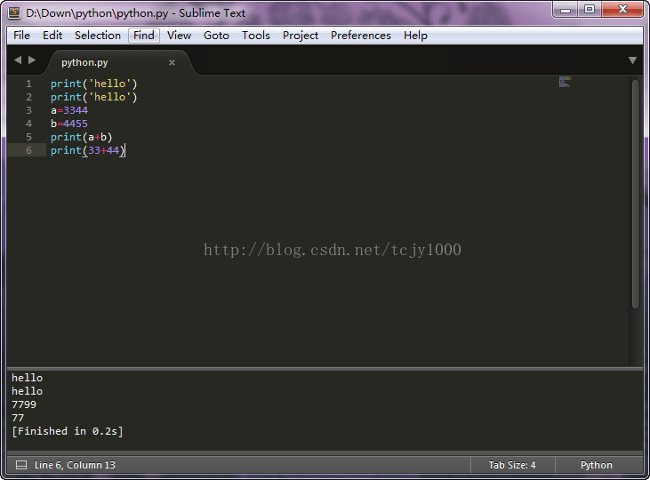 用win7.2008 64为sublime text3配置Python3的