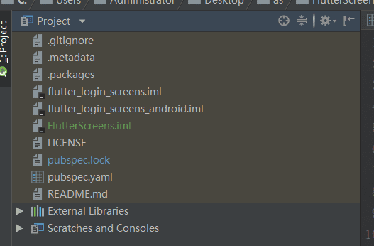 github下载的flutter项目导入as中只有配置文件没有项目结构