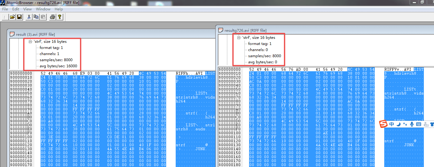 标准G726音频解码和与H264视频封装为avi