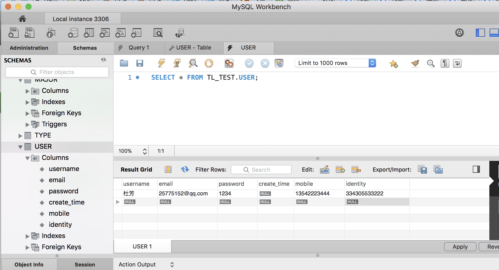 数据库:mySQL Workbench添加数据库、表格和数据