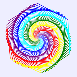 图6 正六边形漩涡将图6的正六边形漩涡旋转起来.编写如下的html文件.
